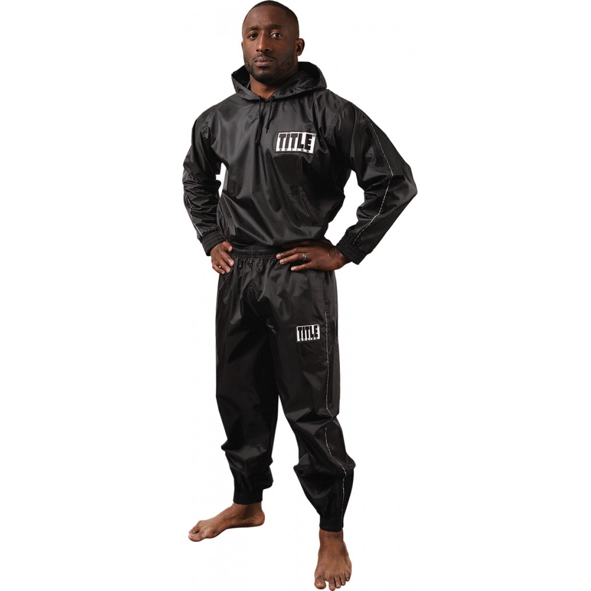 Title Boxing RipStop Nylon and PVC Rubber Lined Sauna Suit With Hood